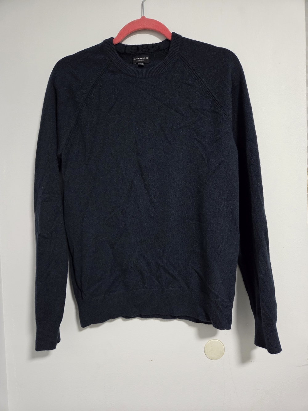Club Monaco Cashmere Men's Navy Crewneck Sweater